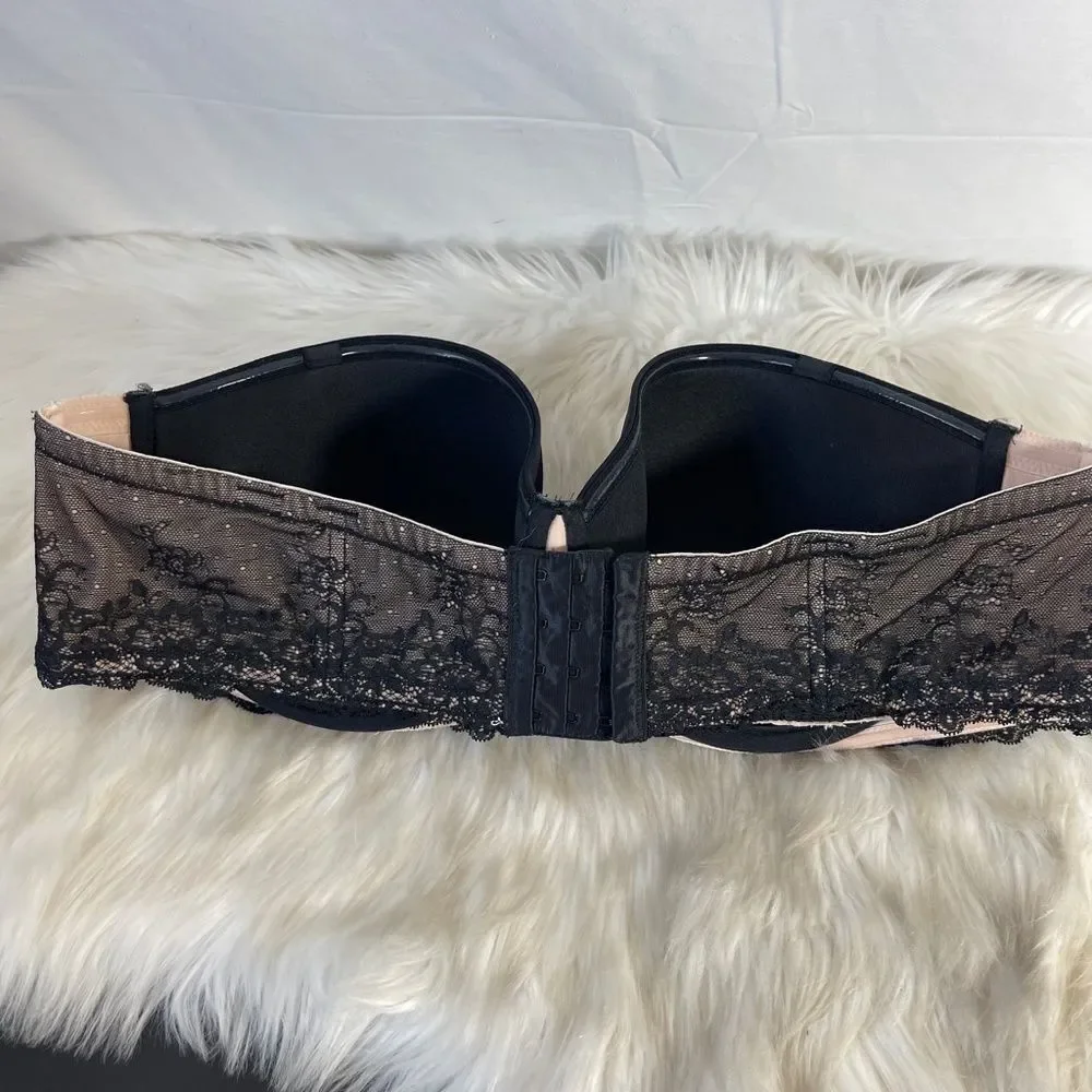 Torrid Black Lace Trim Balconette Strapless Bra STRAPS‎ NOT INCLUDED Sz 4…